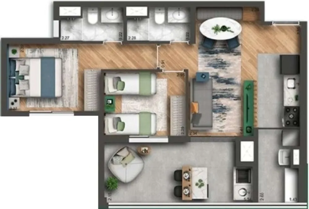 Apartamento, 3 quartos, 69 m² - Foto 8