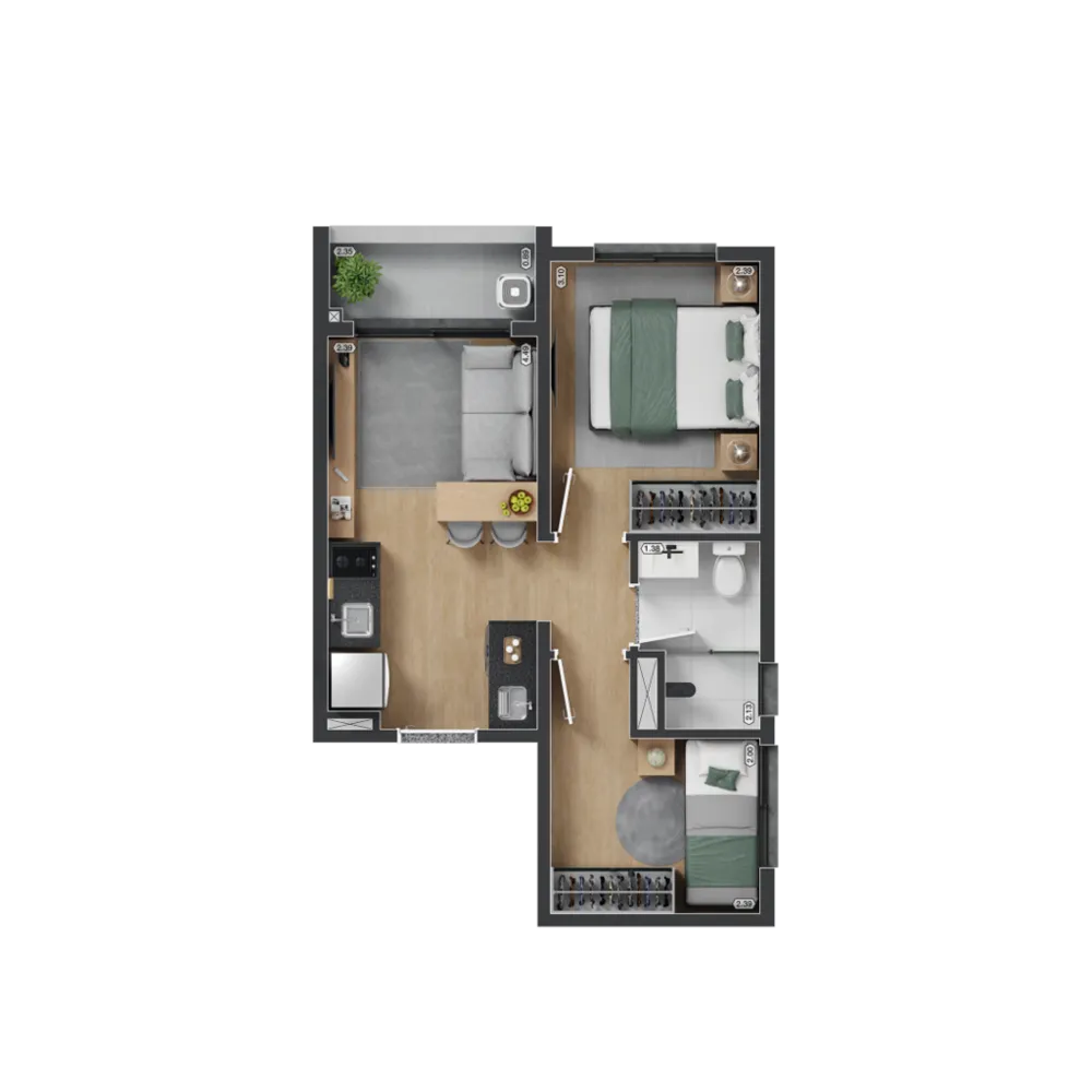 Apartamento, 1 quarto, 30 m² - Foto 2