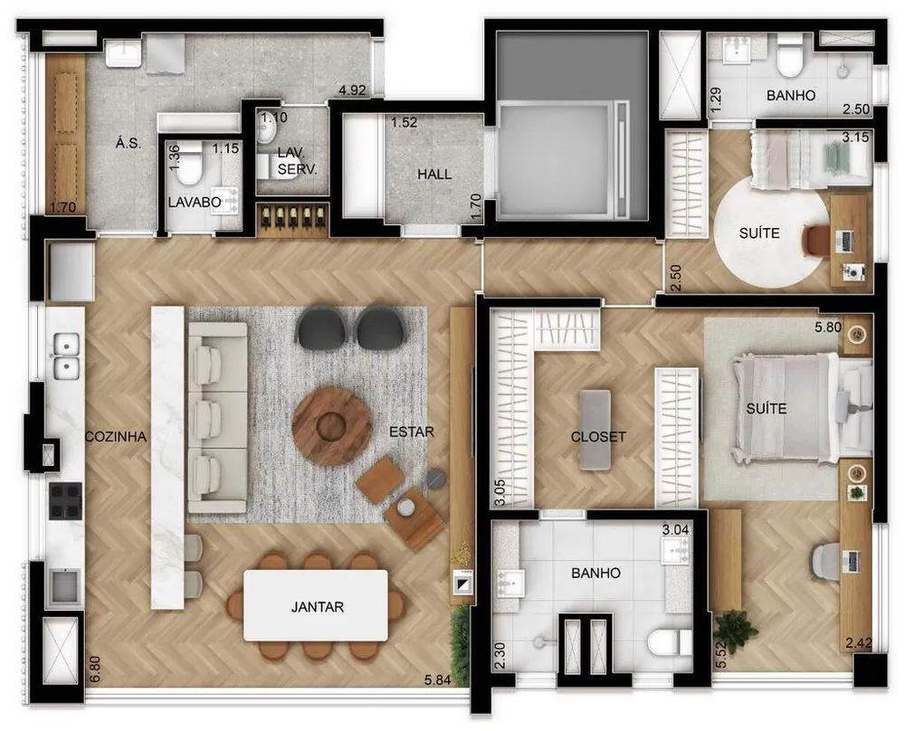 Cobertura, 3 quartos, 233 m² - Foto 8