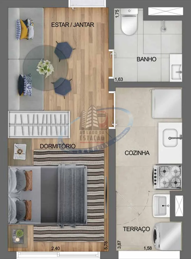 Apartamento, 1 quarto, 27 m² - Foto 2