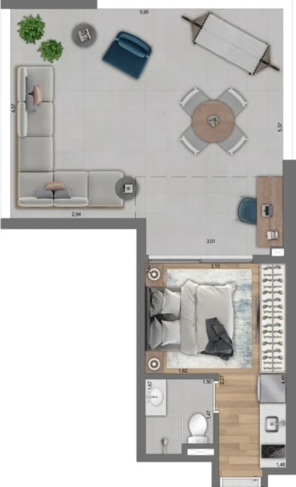 Apartamento, 1 quarto, 21 m² - Foto 7