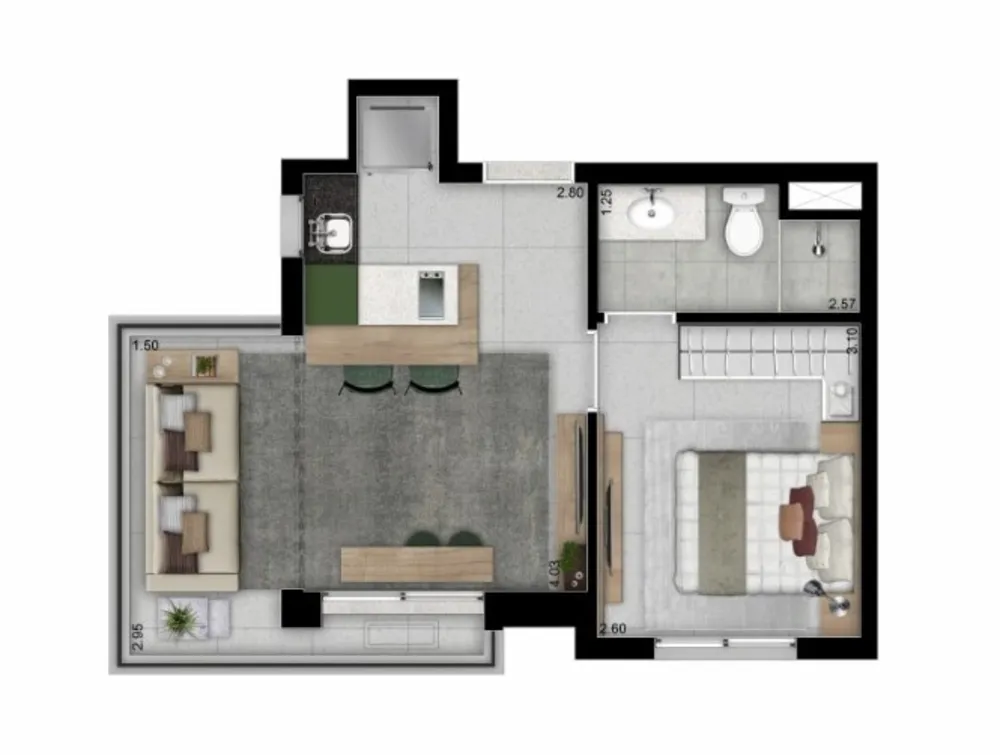 Apartamento, 1 quarto, 27 m² - Foto 10