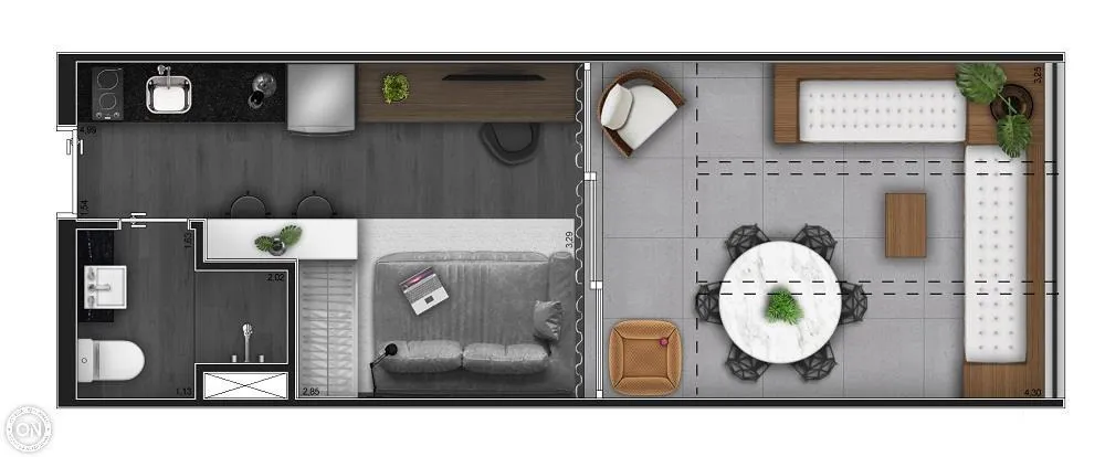 Apartamento, 1 quarto, 24 m² - Foto 2