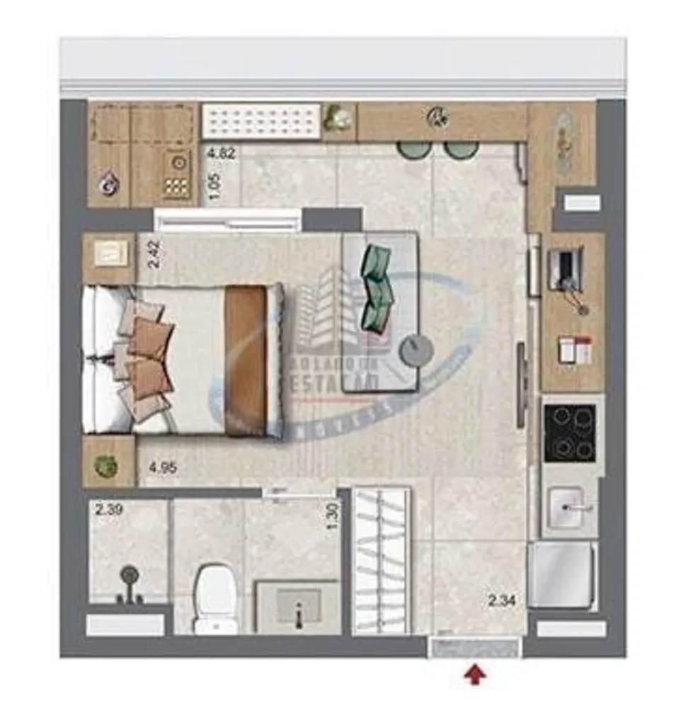 Apartamento, 1 quarto, 28 m² - Foto 1