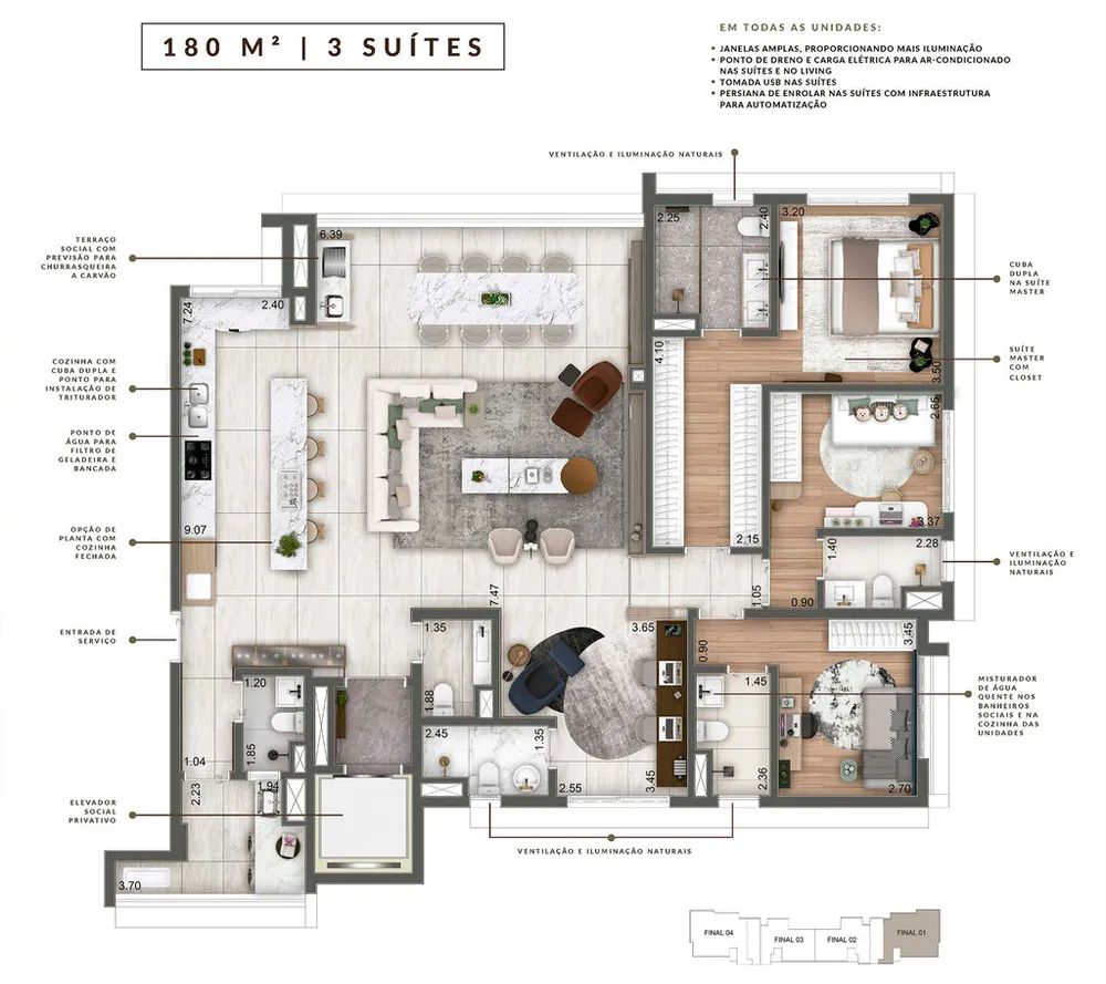 Apartamento, 4 quartos, 180 m² - Foto 3