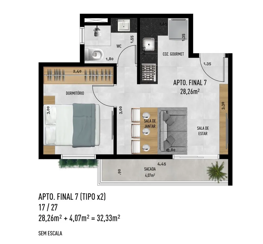 Apartamento, 1 quarto, 31 m² - Foto 10