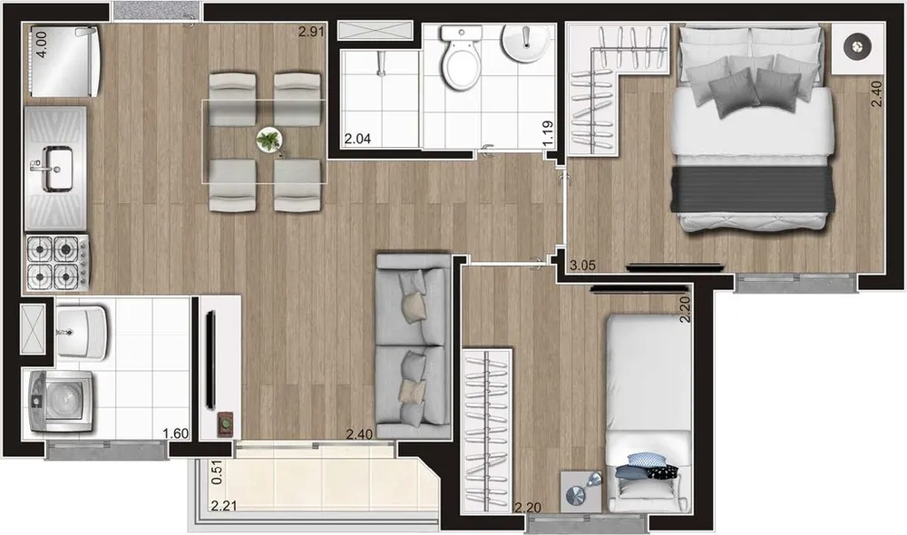 Apartamento, 1 quarto, 30 m² - Foto 6
