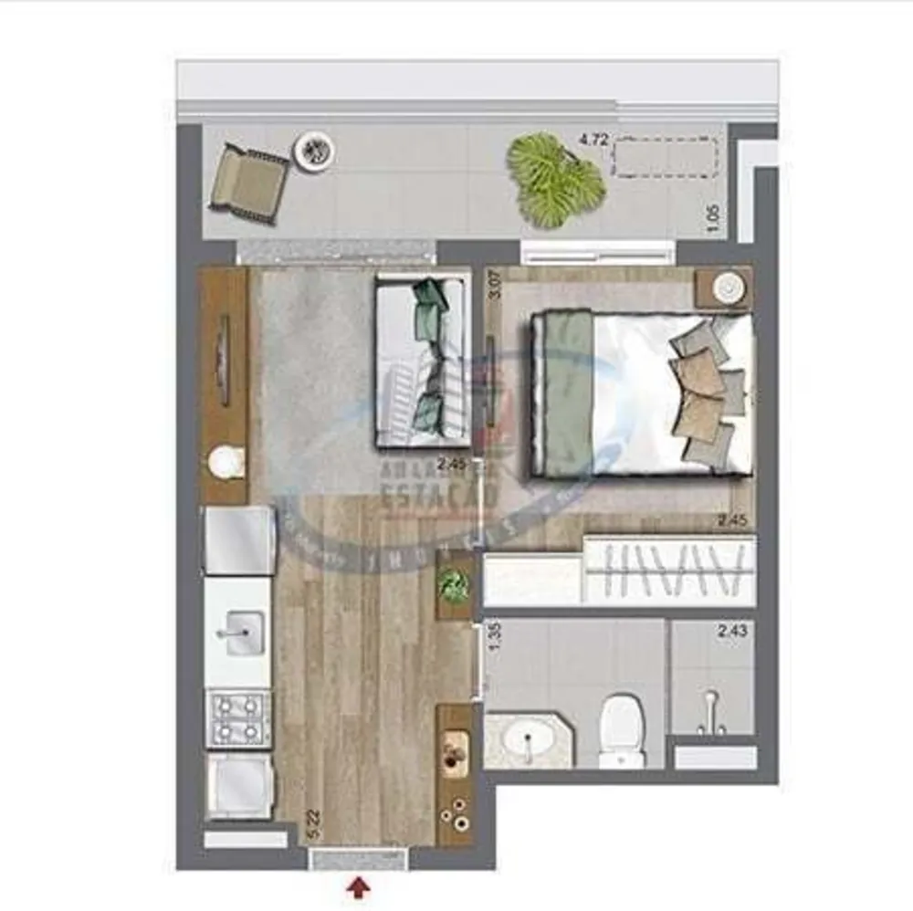 Apartamento, 1 quarto, 33 m² - Foto 7
