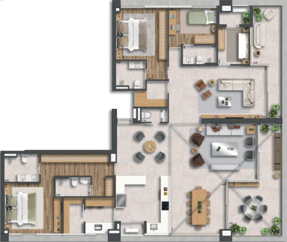 Cobertura, 3 quartos, 209 m² - Foto 4