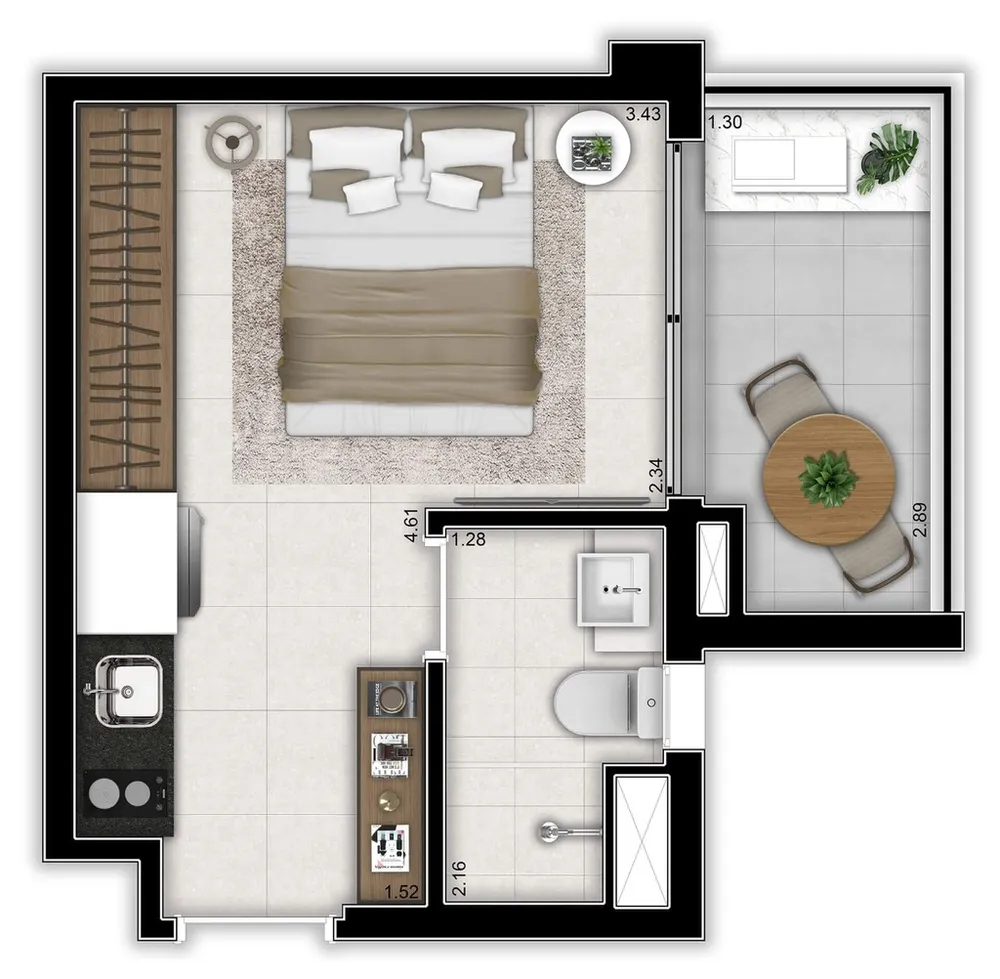 Apartamento, 1 quarto, 33 m² - Foto 6