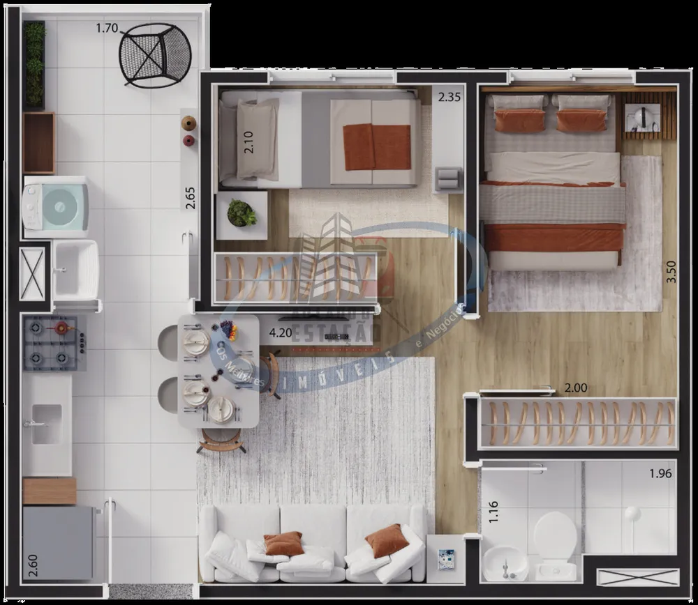 Apartamento, 1 quarto, 34 m² - Foto 9