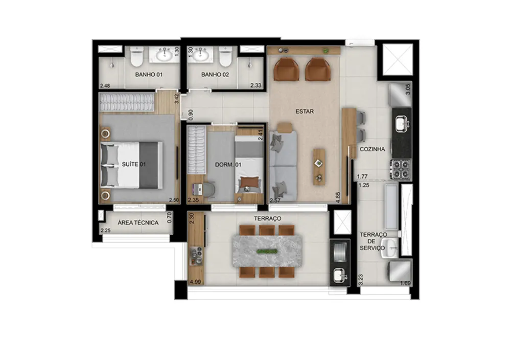 Apartamento, 2 quartos, 75 m² - Foto 8
