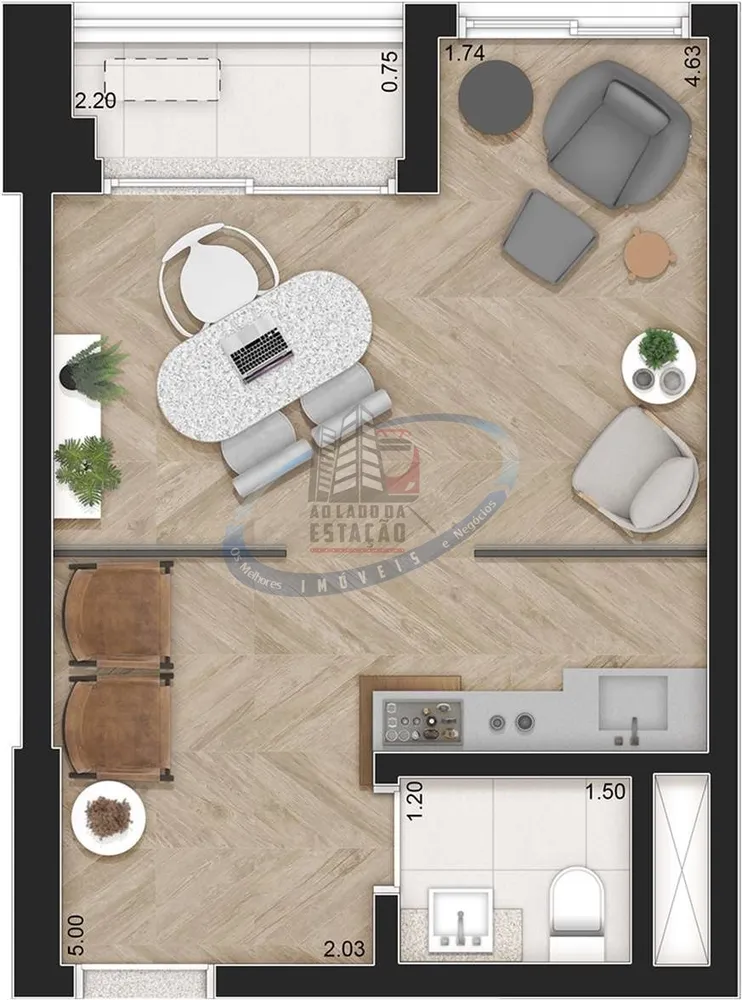 Sala-Conjunto, 38 m² - Foto 5