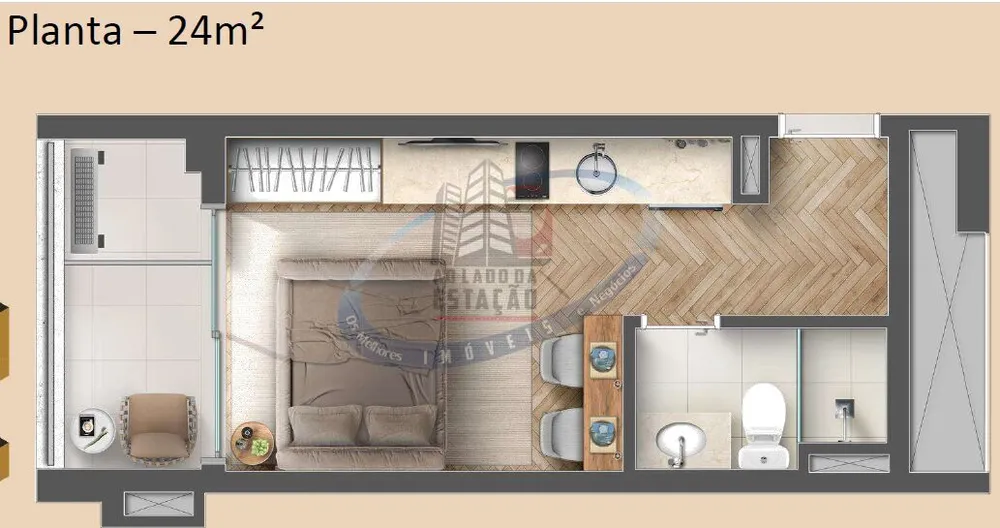 Apartamento, 1 quarto, 19 m² - Foto 2