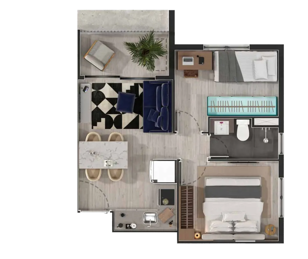Apartamento, 2 quartos, 42 m² - Foto 2
