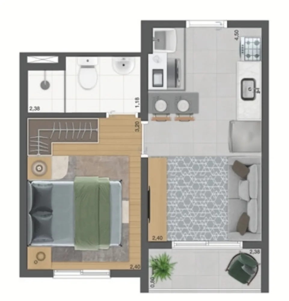 Apartamento, 1 quarto, 26 m² - Foto 12
