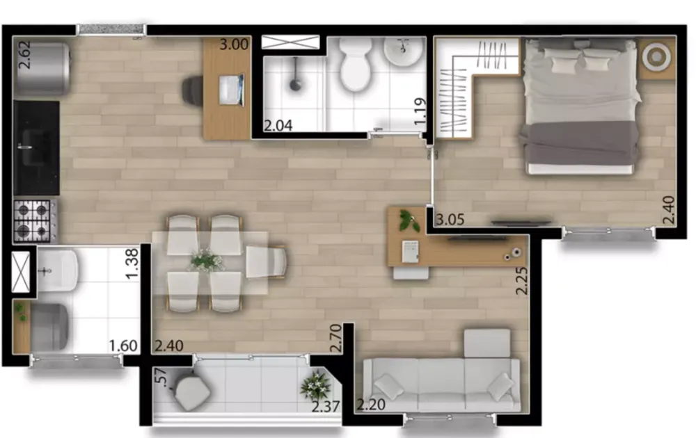 Apartamento, 2 quartos, 37 m² - Foto 12