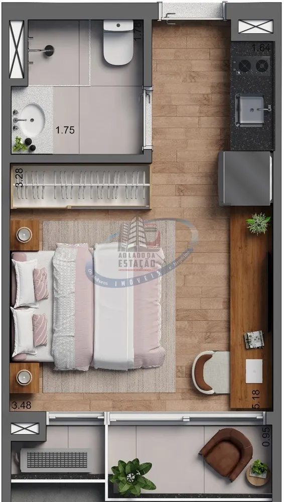 Apartamento, 1 quarto, 23 m² - Foto 3