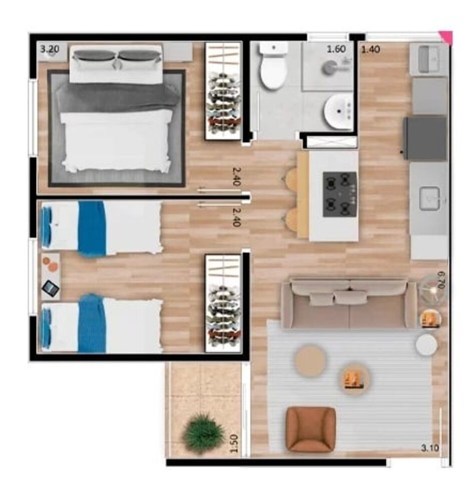 Apartamento, 2 quartos, 42 m² - Foto 17