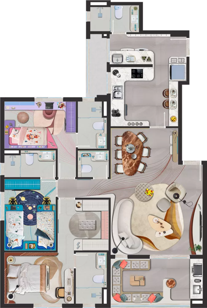 Apartamento, 4 quartos, 117 m² - Foto 3