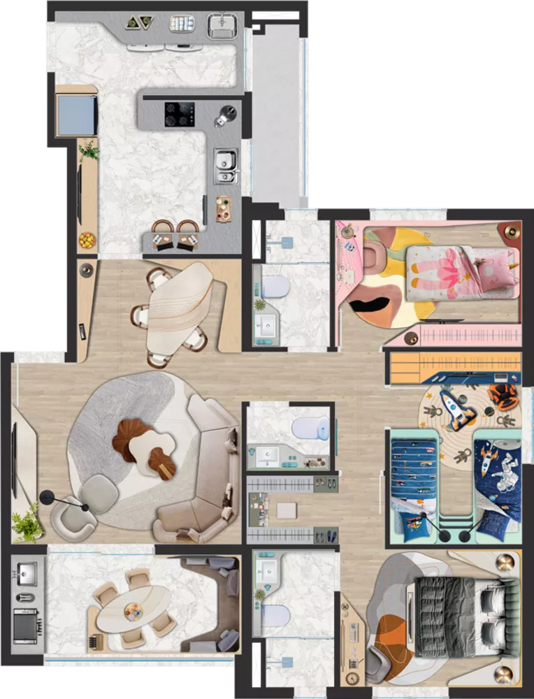 Apartamento, 4 quartos, 117 m² - Foto 2