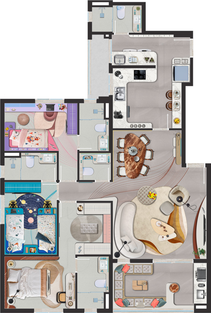 Apartamento, 4 quartos, 141 m² - Foto 3