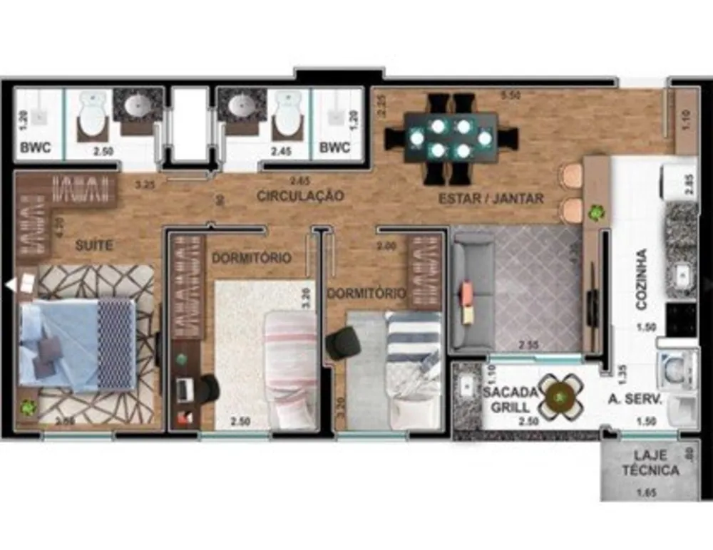 Apartamento, 3 quartos, 69 m² - Foto 2