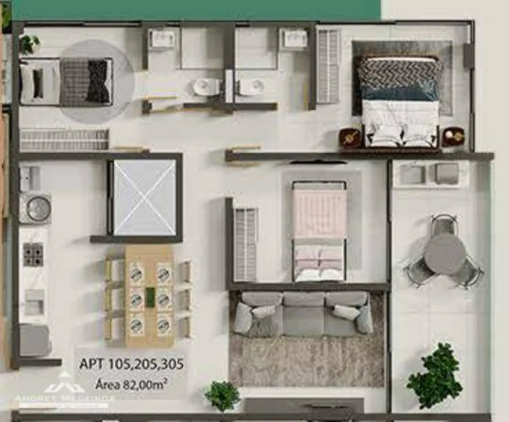 Apartamento, 3 quartos, 82 m² - Foto 2
