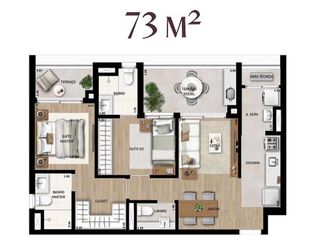 Apartamento à venda com 2 quartos, 73m² - Foto 5