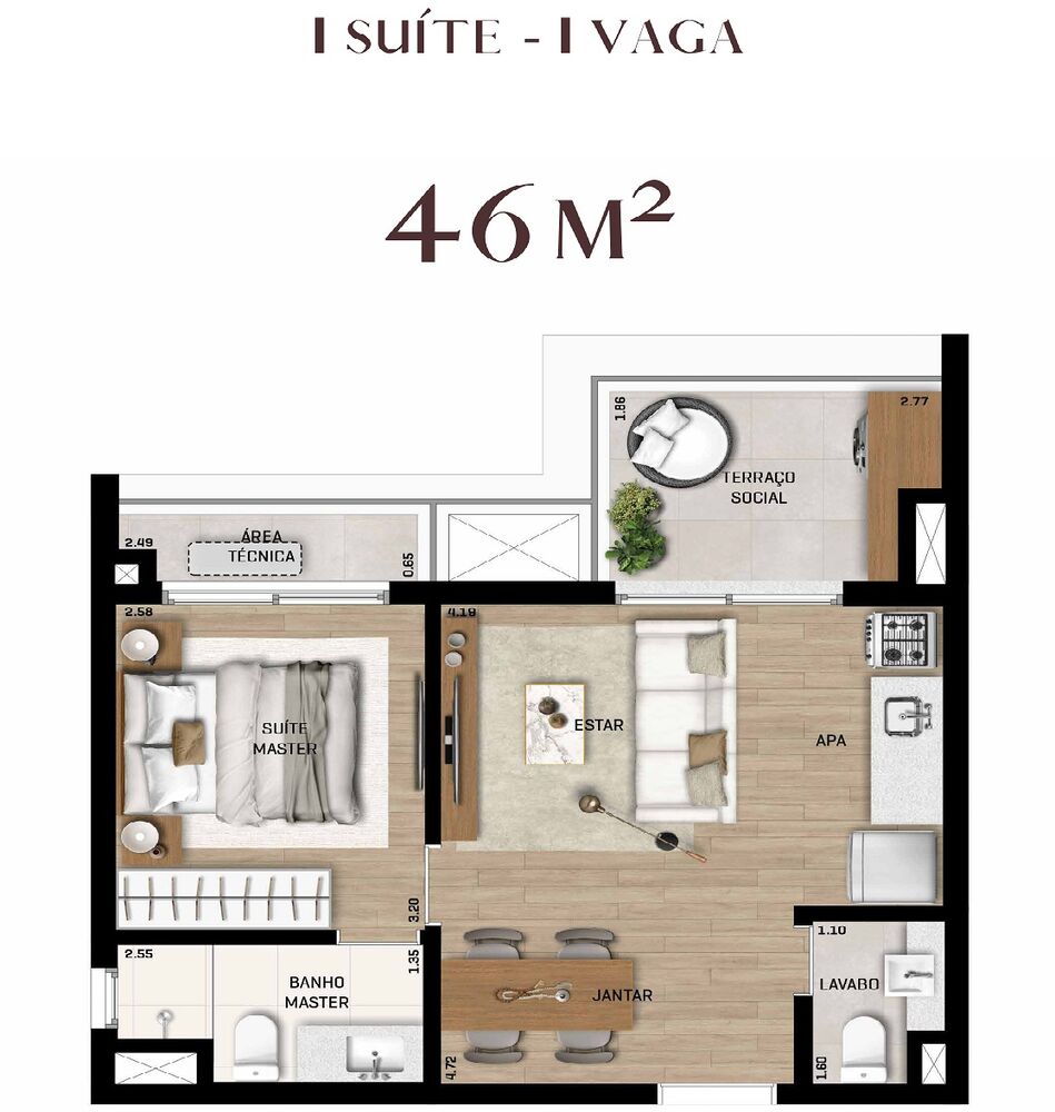 Apartamento à venda com 1 quarto, 46m² - Foto 16