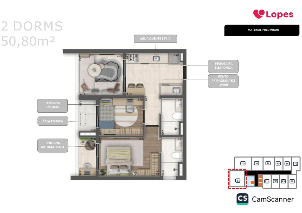 Apartamento à venda com 1 quarto, 26m² - Foto 2