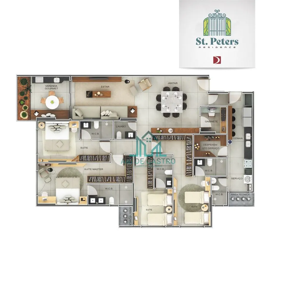 Apartamento, 3 quartos, 136 m² - Foto 1