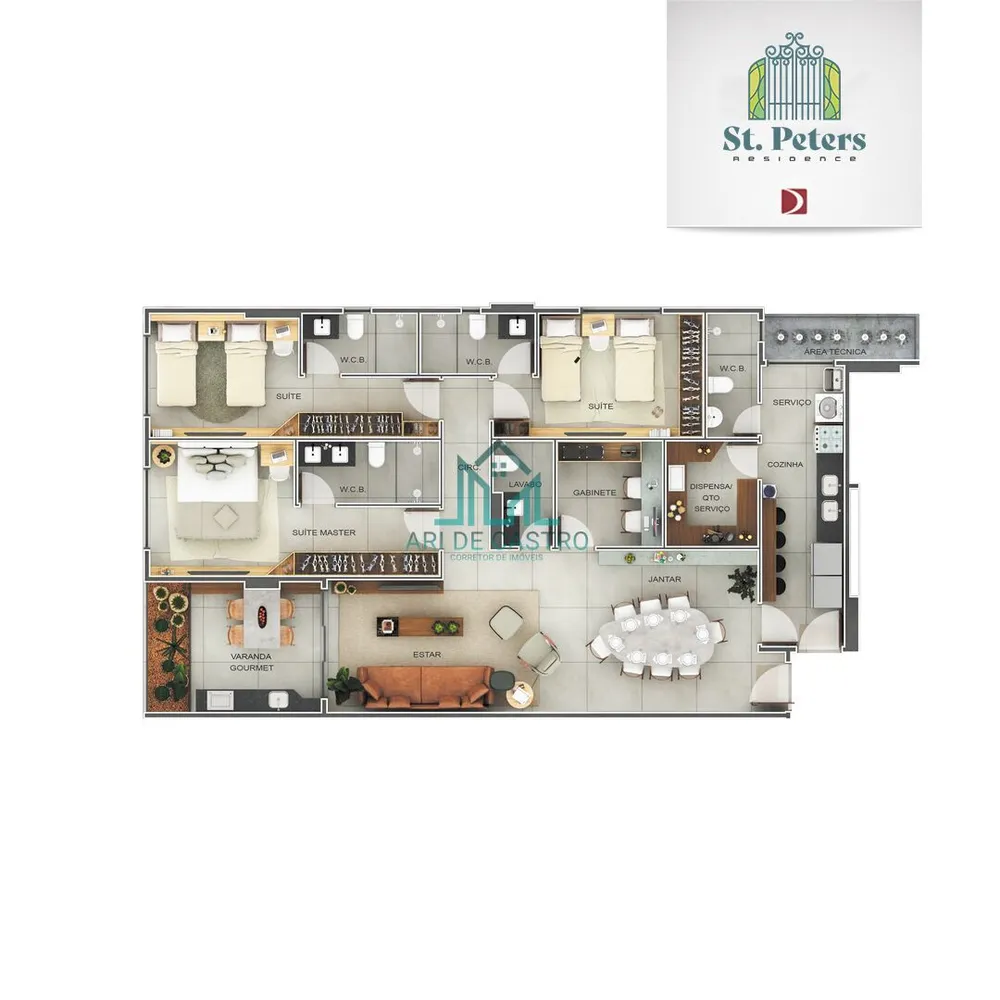 Apartamento, 3 quartos, 136 m² - Foto 2