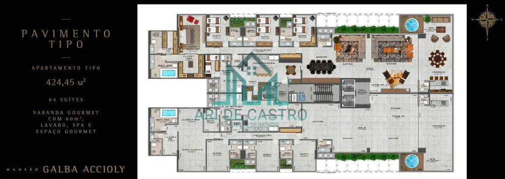 Apartamento, 4 quartos, 424 m² - Foto 1