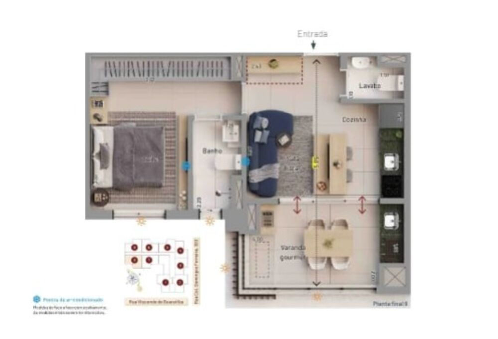 Apartamento, 1 quarto, 47 m² - Foto 1