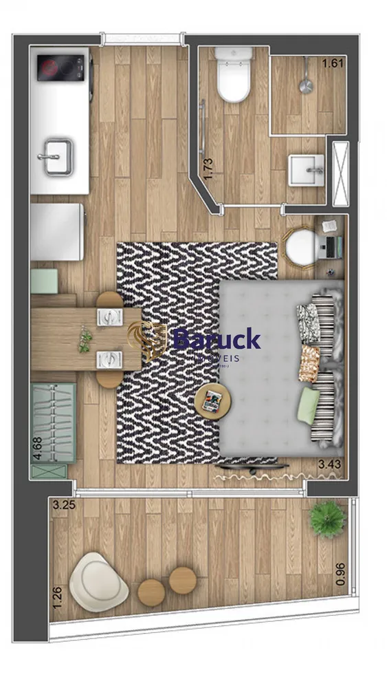 Apartamento, 1 quarto - Foto 6