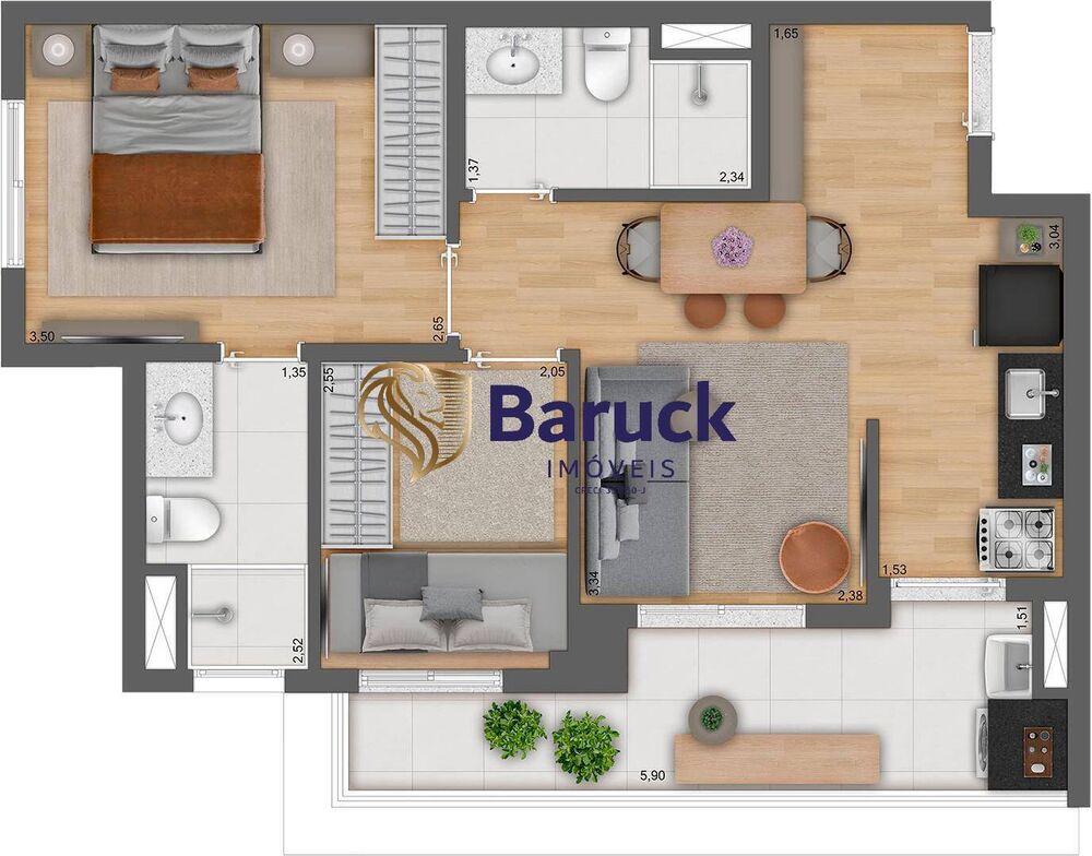 Apartamento, 2 quartos, 45 m² - Foto 2