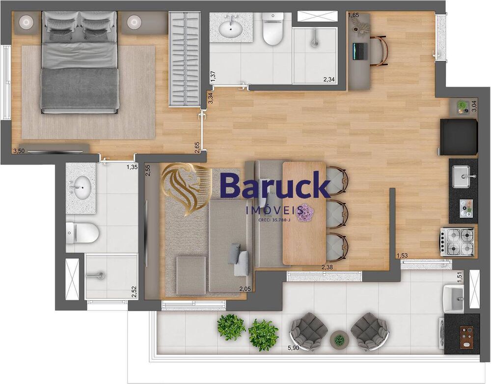 Apartamento, 2 quartos, 45 m² - Foto 1