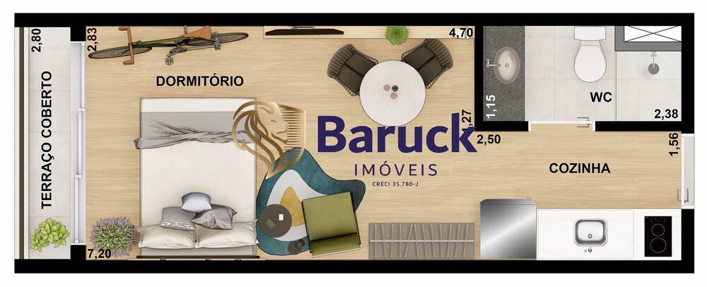 Apartamento, 1 quarto - Foto 1