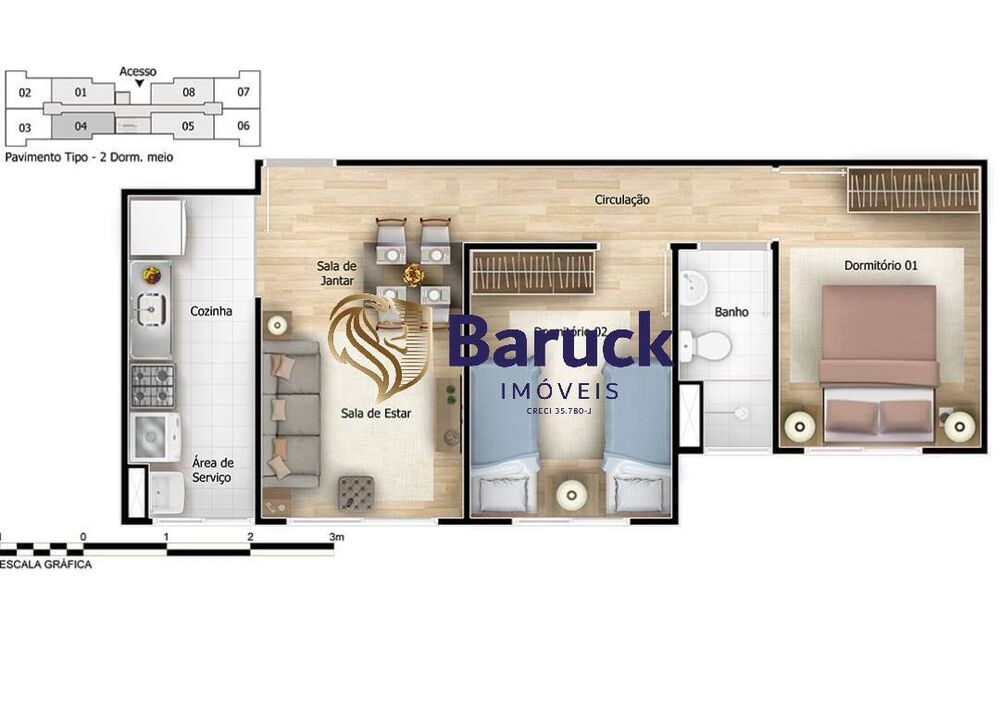 Apartamento, 2 quartos, 40 m² - Foto 7
