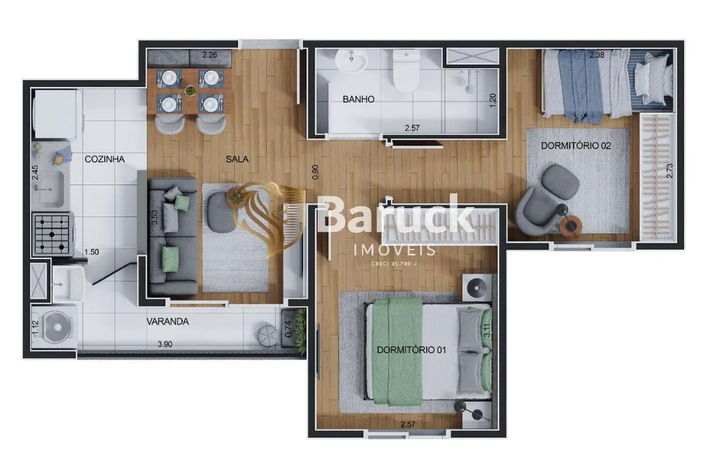 Apartamento, 2 quartos - Foto 1
