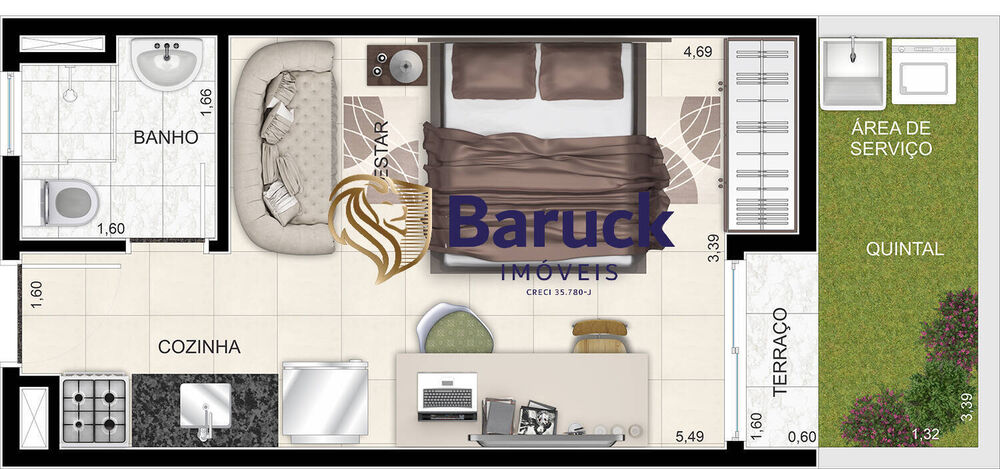 Apartamento, 1 quarto, 24 m² - Foto 3