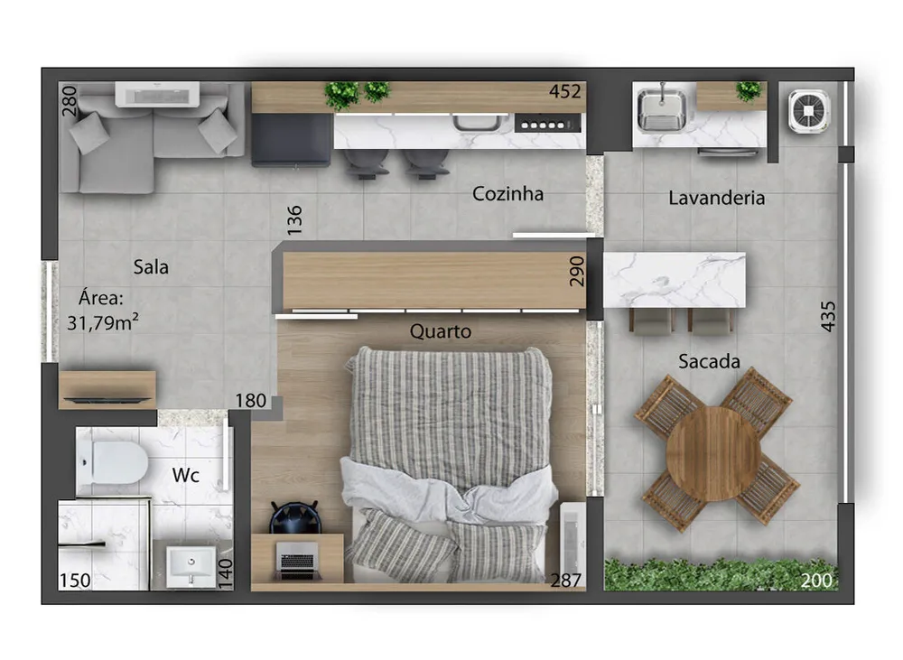 Apartamento, 1 quarto, 34 m² - Foto 1