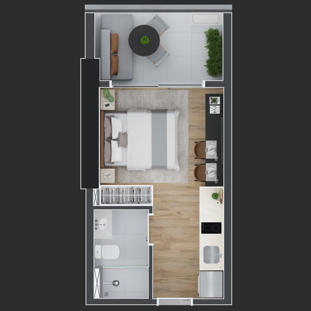 Apartamento, 1 quarto, 24 m² - Foto 12
