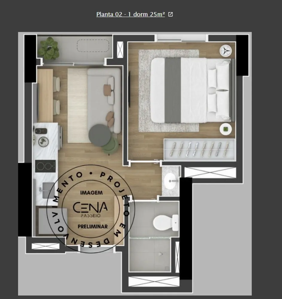 Apartamento, 1 quarto, 21 m² - Foto 6