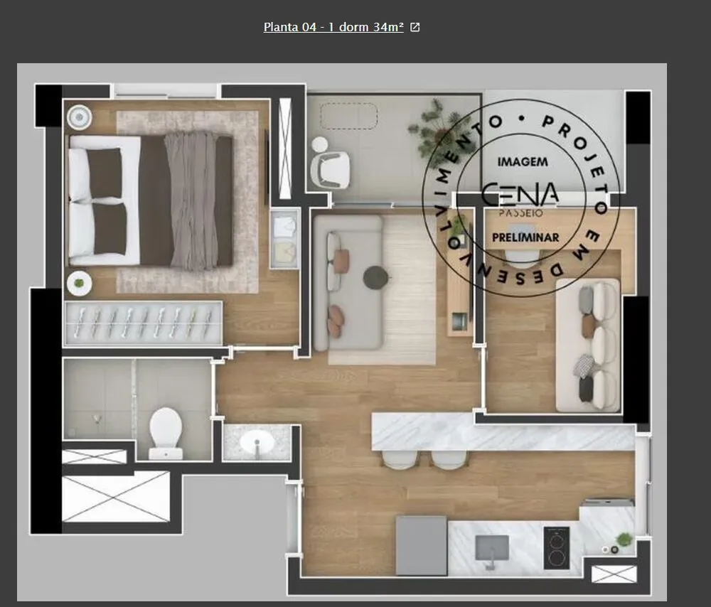 Apartamento, 1 quarto, 21 m² - Foto 10
