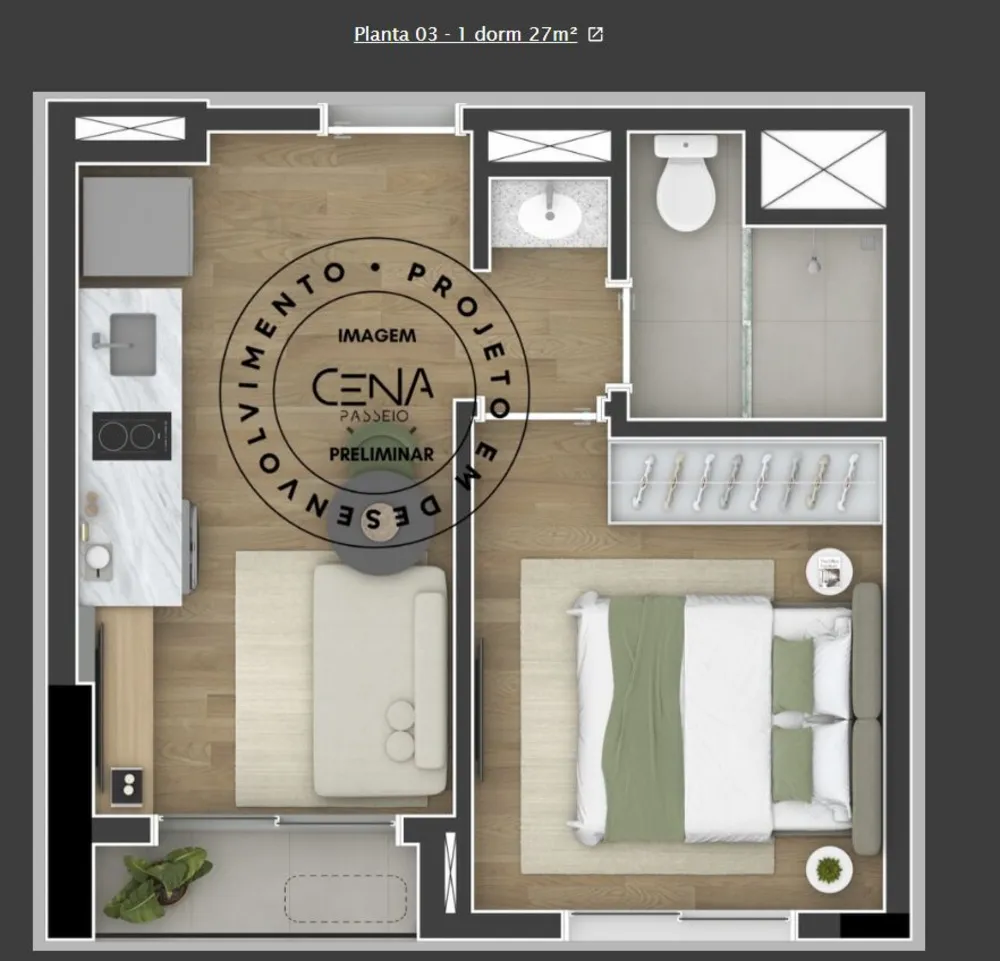 Apartamento, 1 quarto, 21 m² - Foto 9
