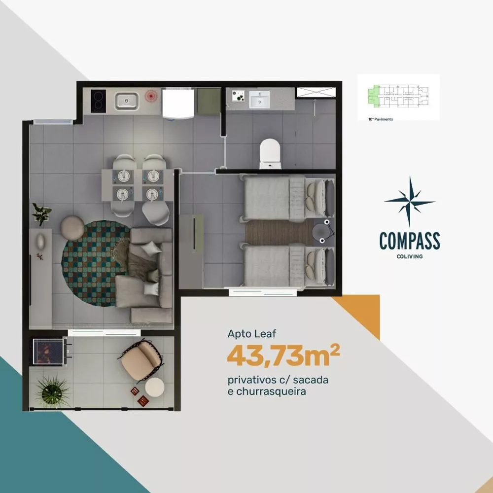 Apartamento, 1 quarto, 21 m² - Foto 4