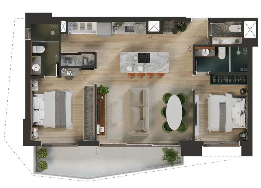 Apartamento, 1 quarto, 55 m² - Foto 12