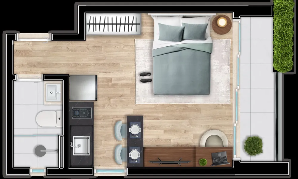 Apartamento, 1 quarto, 17 m² - Foto 11
